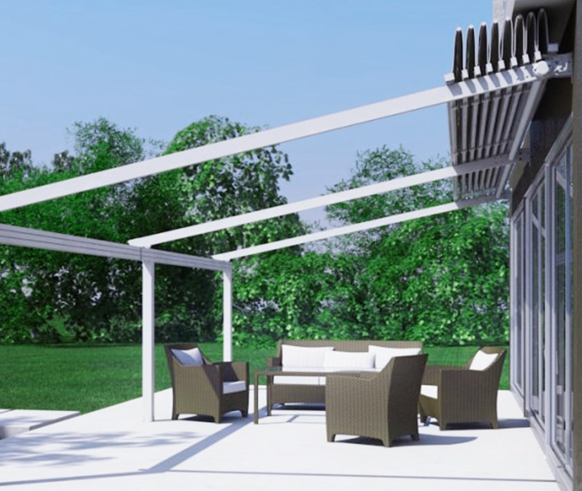 Pergola Toile Rétractable étanche Eclipse 200 | Atrium Concept