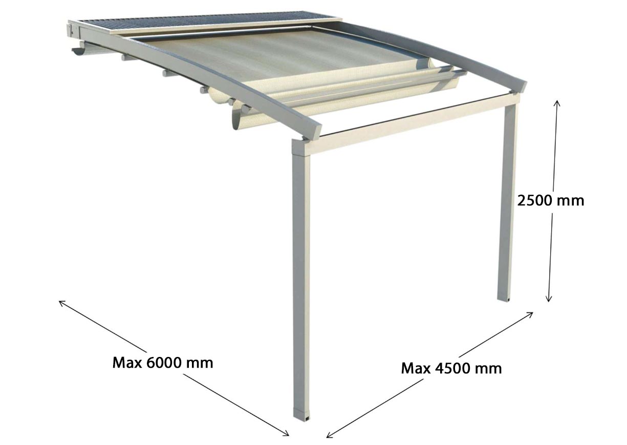 Pergola toile rétractable ZENITH ARCHE (Adossée)